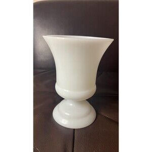 Napco Cleveland Milk Glass Pedestal Vase Planter 1190 Mid Century Trumpet UrnVTG